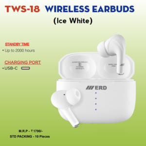 TWS-18 WIRELESS EARBUDS (Ice White)